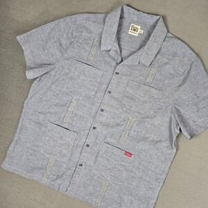 Huckberry X Coors Guayabera Shirt Mens 2XL Banquet Beer Short Sleeve Western
